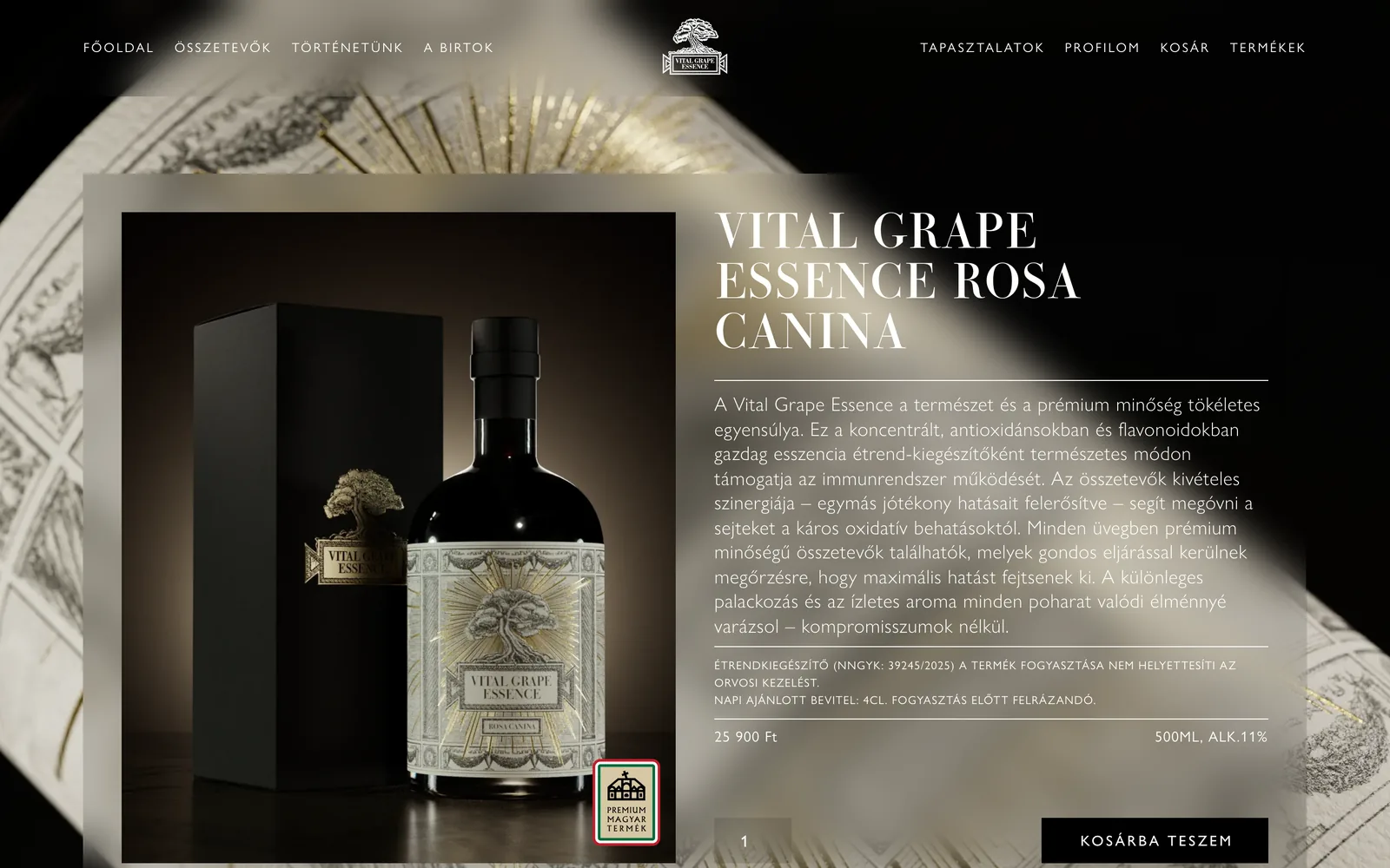 Vital Grape Essence: Termékoldal – Rosa Canina, 500 ml a költöztetés előtt